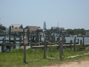 Ocracoke Lighthouse Behind Silver Lake